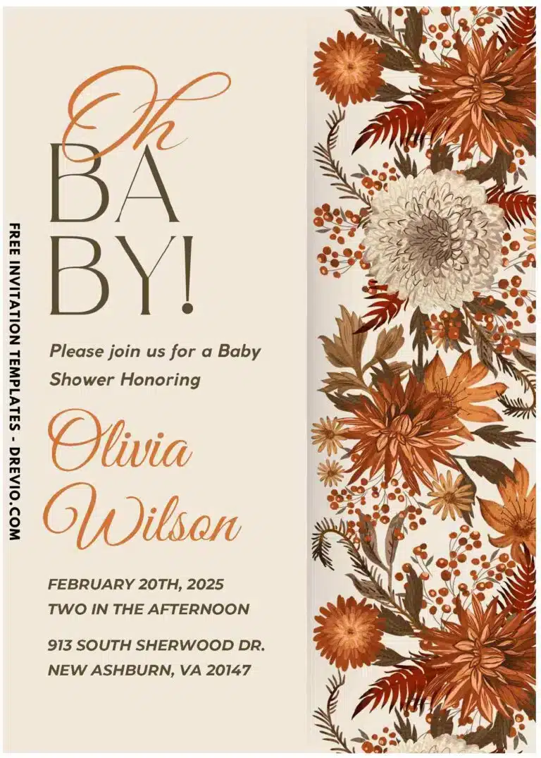 Bohemian Garden Baby Shower Invitations