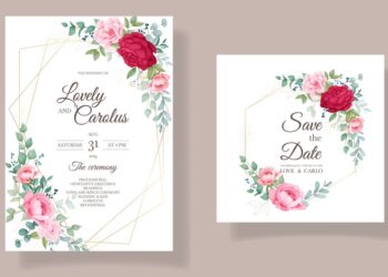Floral Wedding Invitations (Credit: freepik)