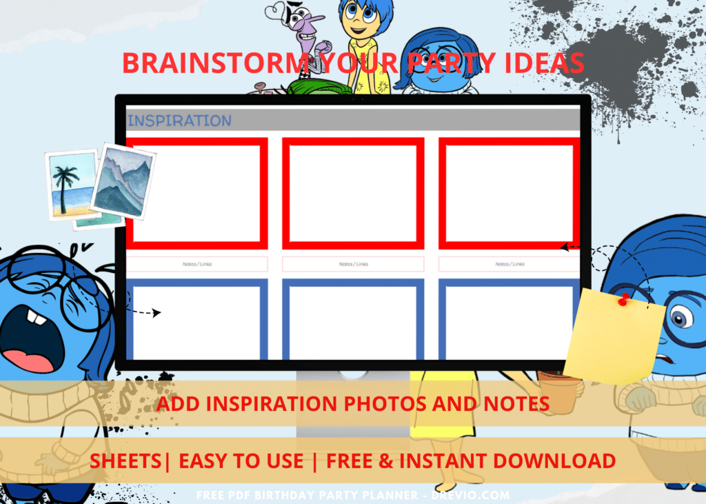 Inside Out Birthday Party Planner