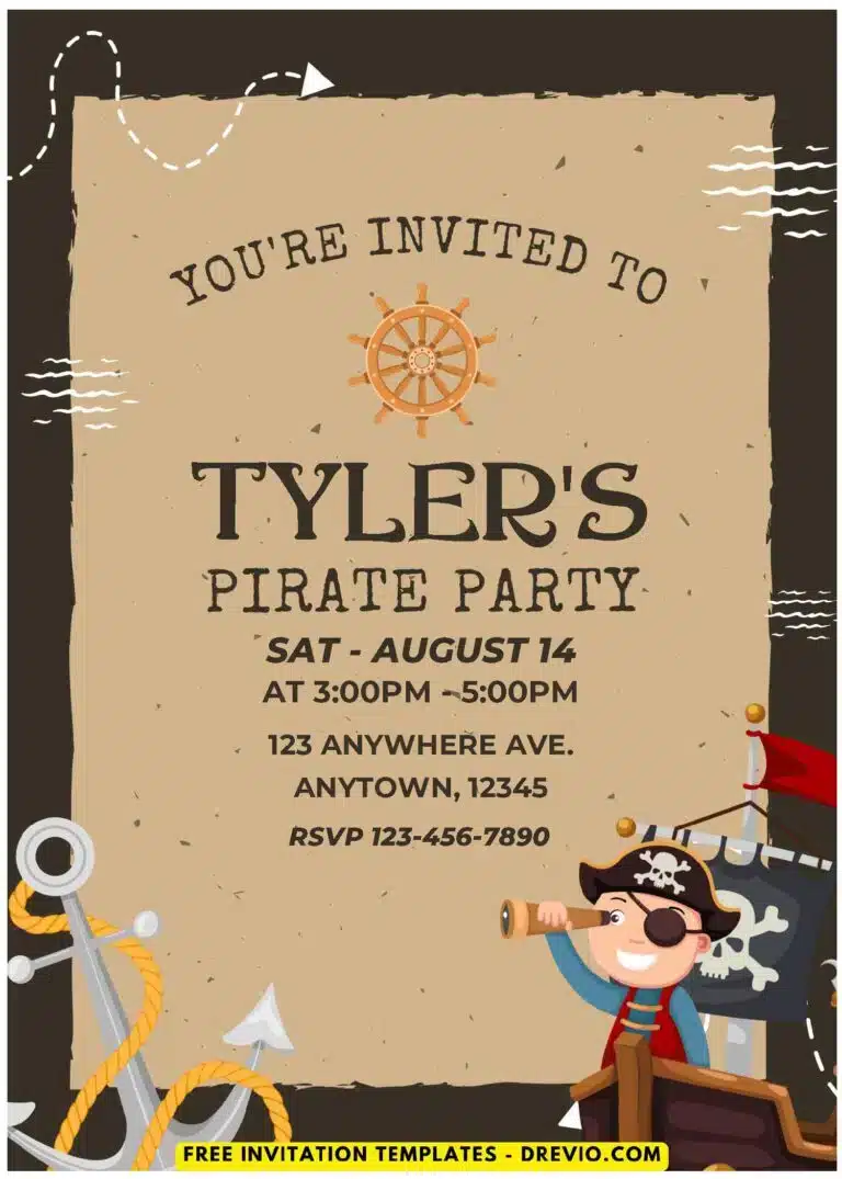 Little Pirate Birthday Invitations