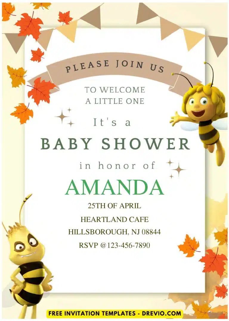 Maya The Bee Kids Birthday Invitations Free