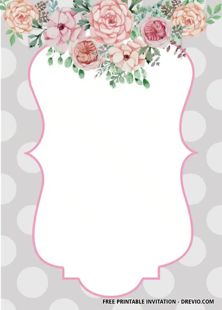 Pink Grey Baby Shower Invitations