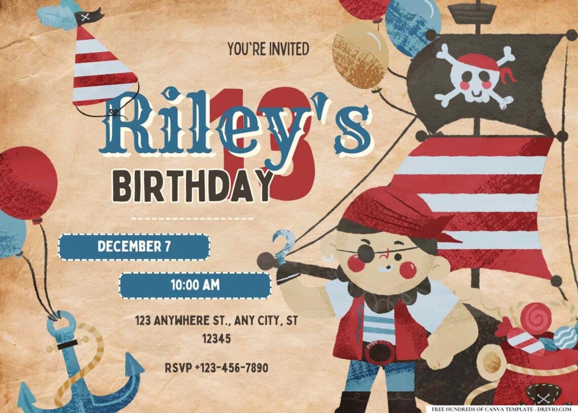 Pirate Birthday Invitations Design