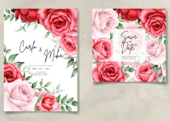 Rose Wedding Invitations (Credit: freepik)