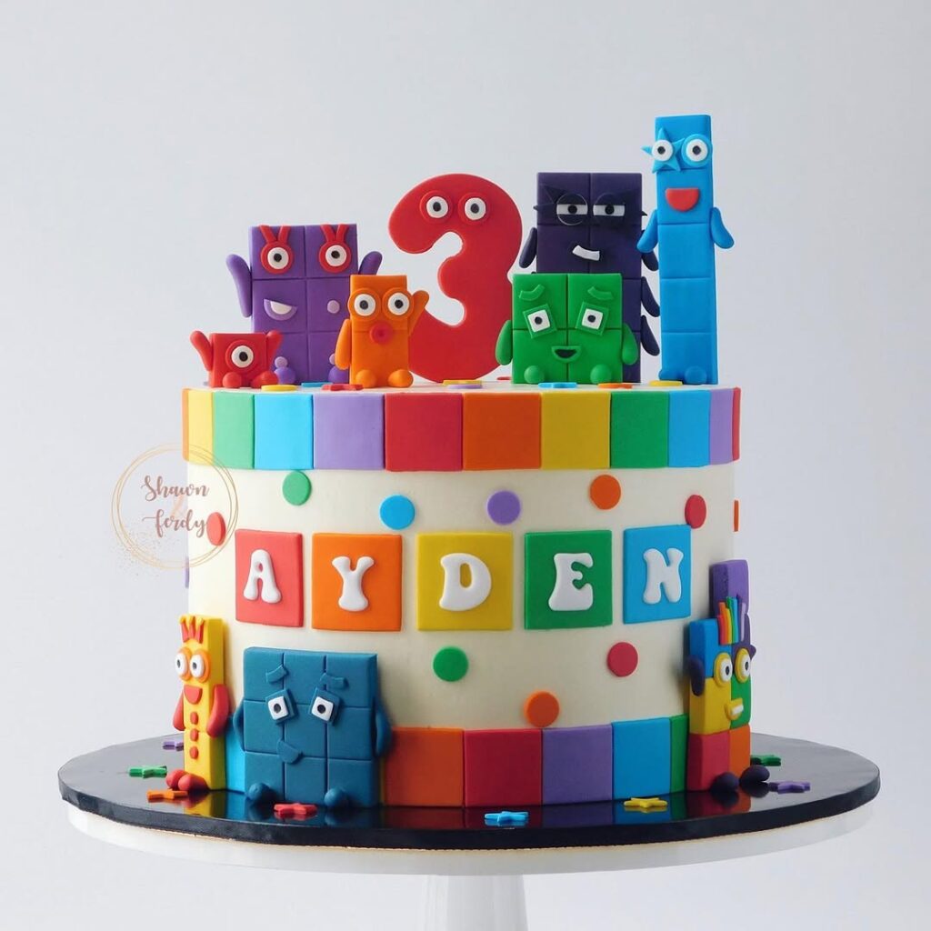 Colorful Numberblocks Theme Cakes