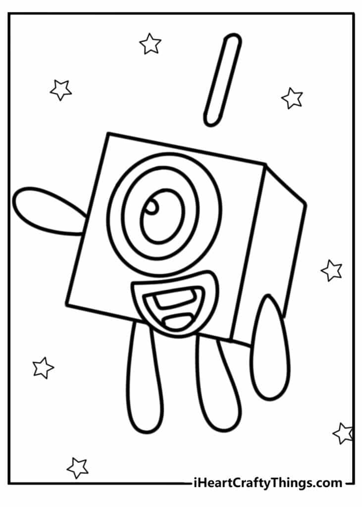 Numberblocks 1 Coloring Pages Templates