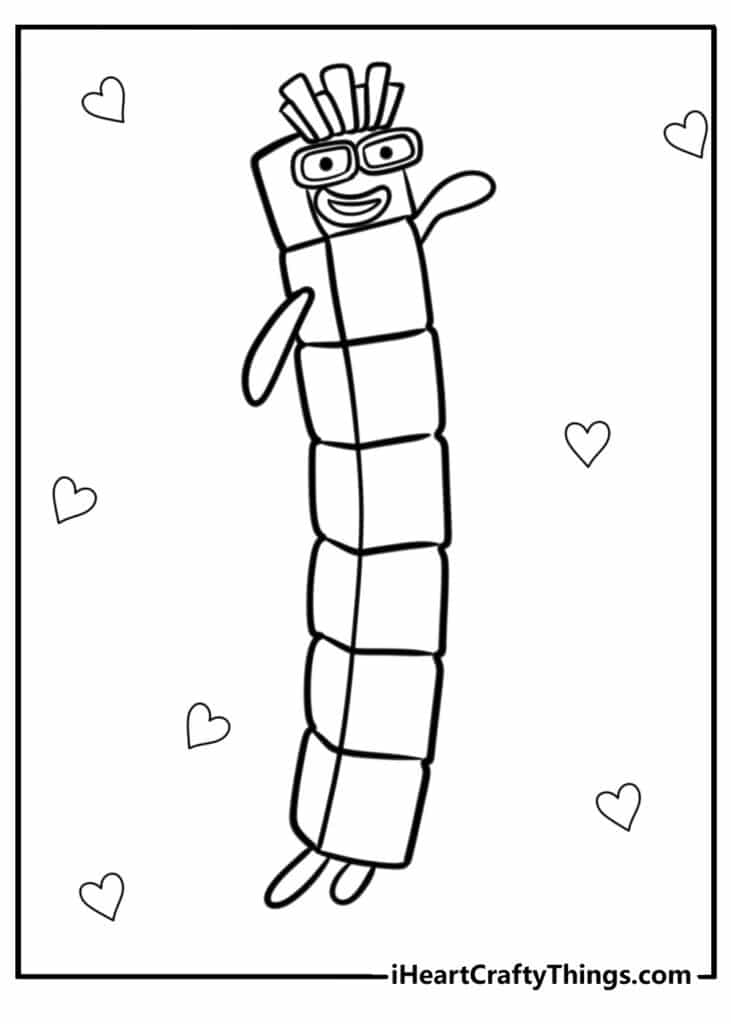 Numberblocks 7 Coloring Pages Templates
