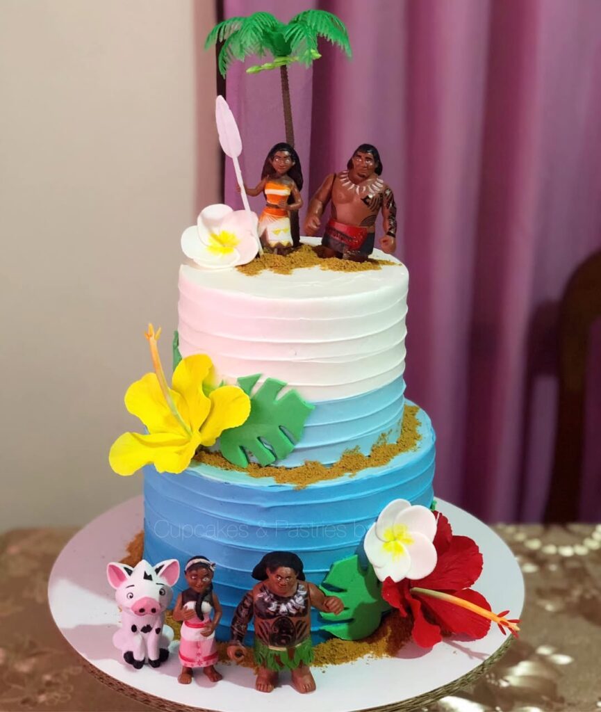 2 Tier Moana Birthday Cake