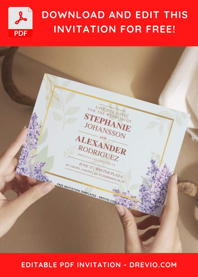 Watercolor Lavender Wedding Invitation