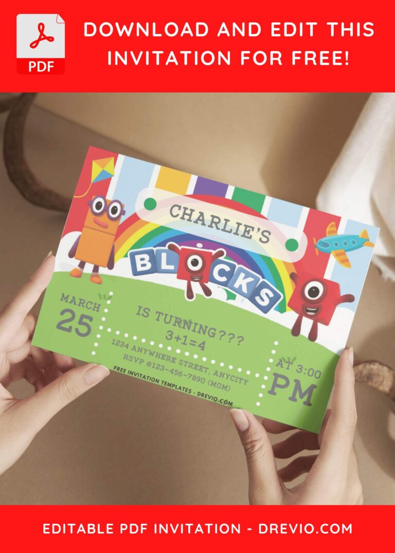 FREE Numberblocks Birthday Invitations