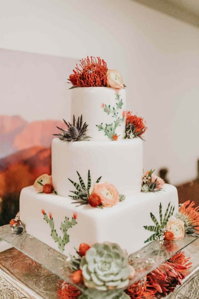3 tier Succulent Wedding Cakes