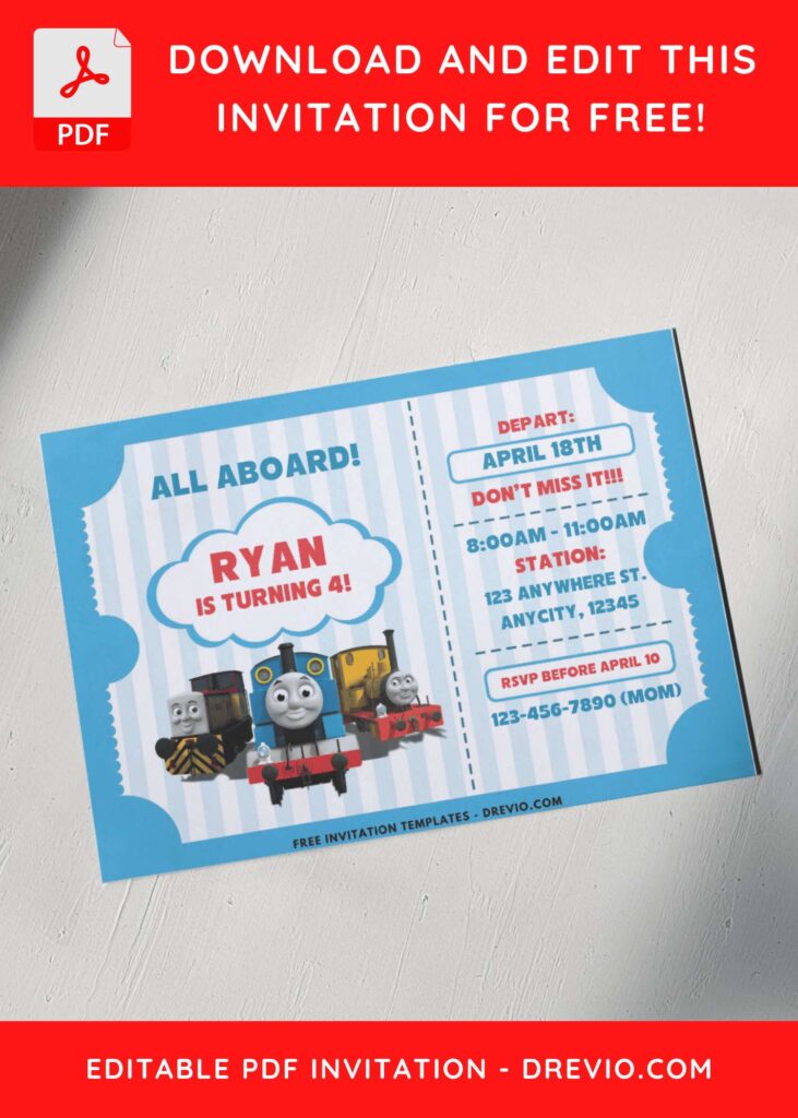 Thomas and Friends Baby Shower Invitations