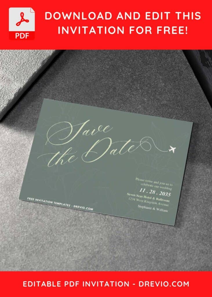Aesthetic Lily Save the Date Wedding Invitations 