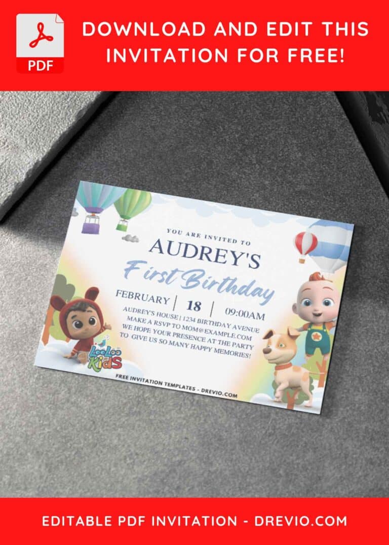 LooLoo Kids Five little duck Birthday Invitations