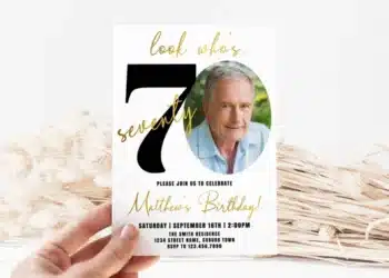 70th Birthday Invitations (Credit: etsy)