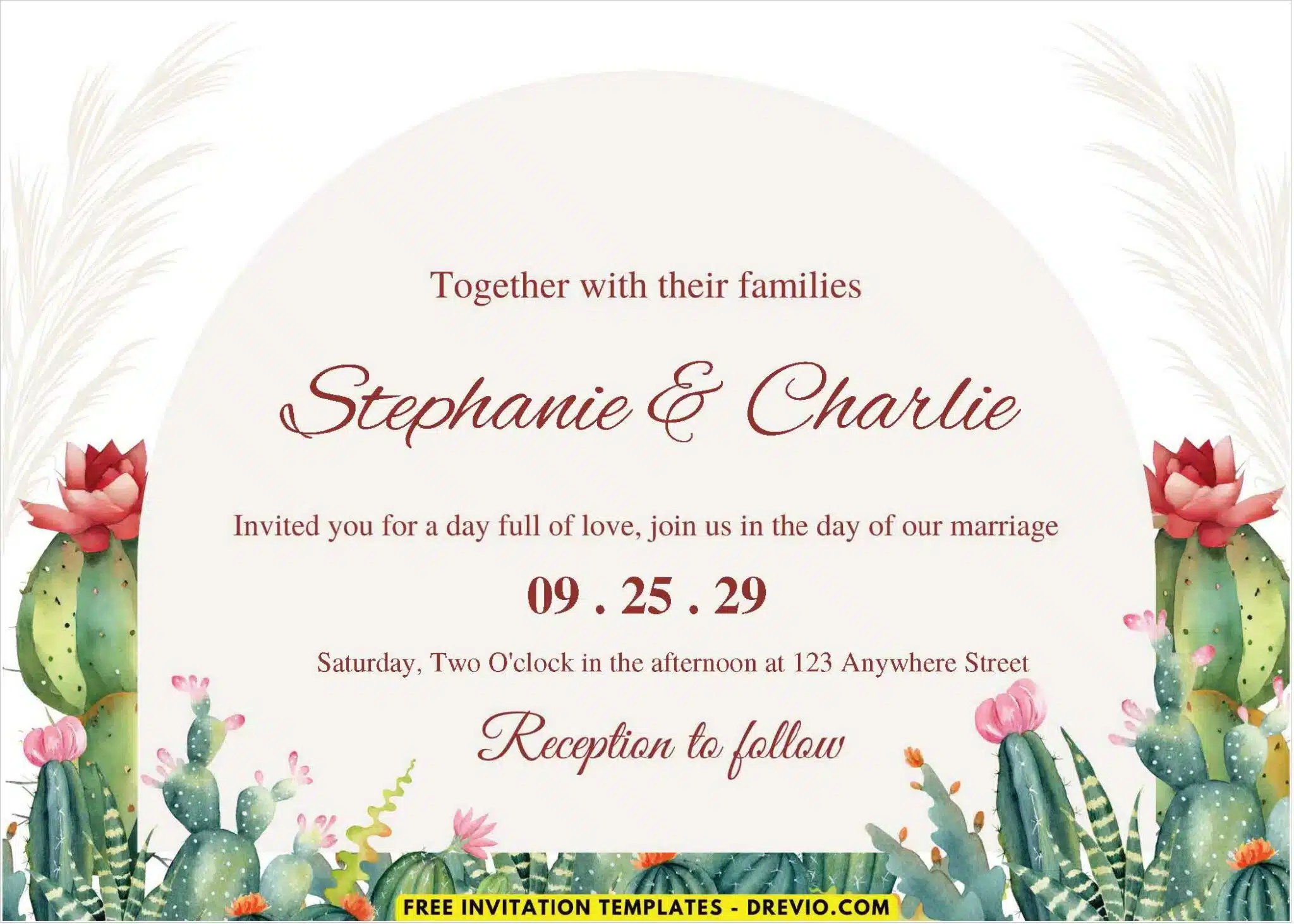 Cactus Invitations for a Desert Wedding