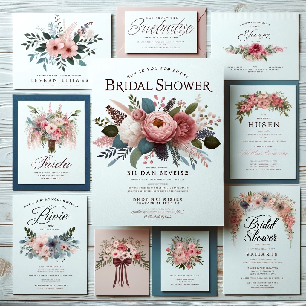 Floral Designs for Bridal Shower Invitations