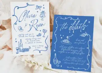 Hand Drawn Wedding Invitations (Credit: etsy)