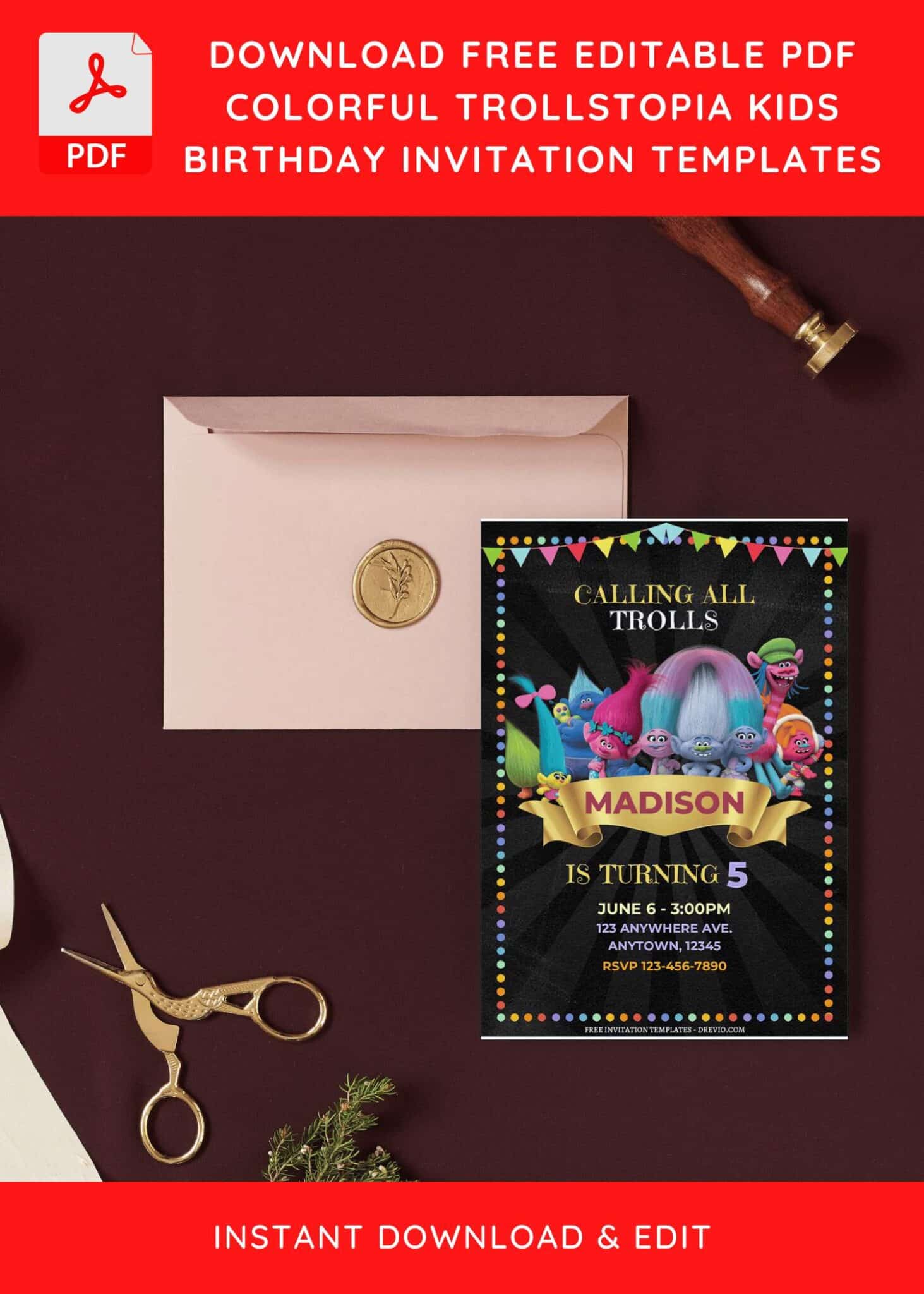 How to Find Our Trolls Birthday Invitations