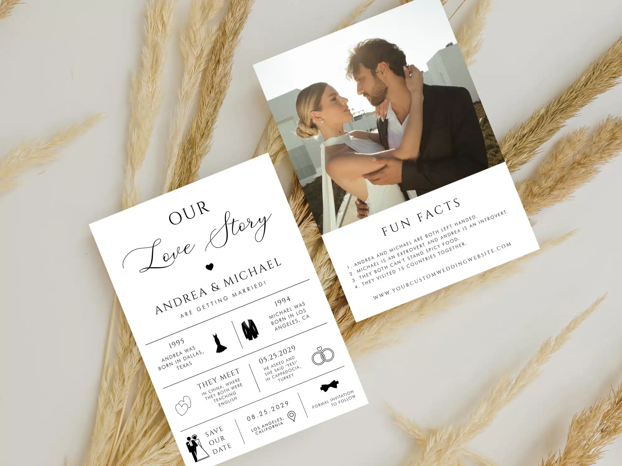 Incorporate Your Love Story into Hand Drawn Wedding Invitations