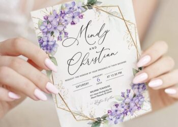 Lavender Wedding Invitations (Credit: etsy)