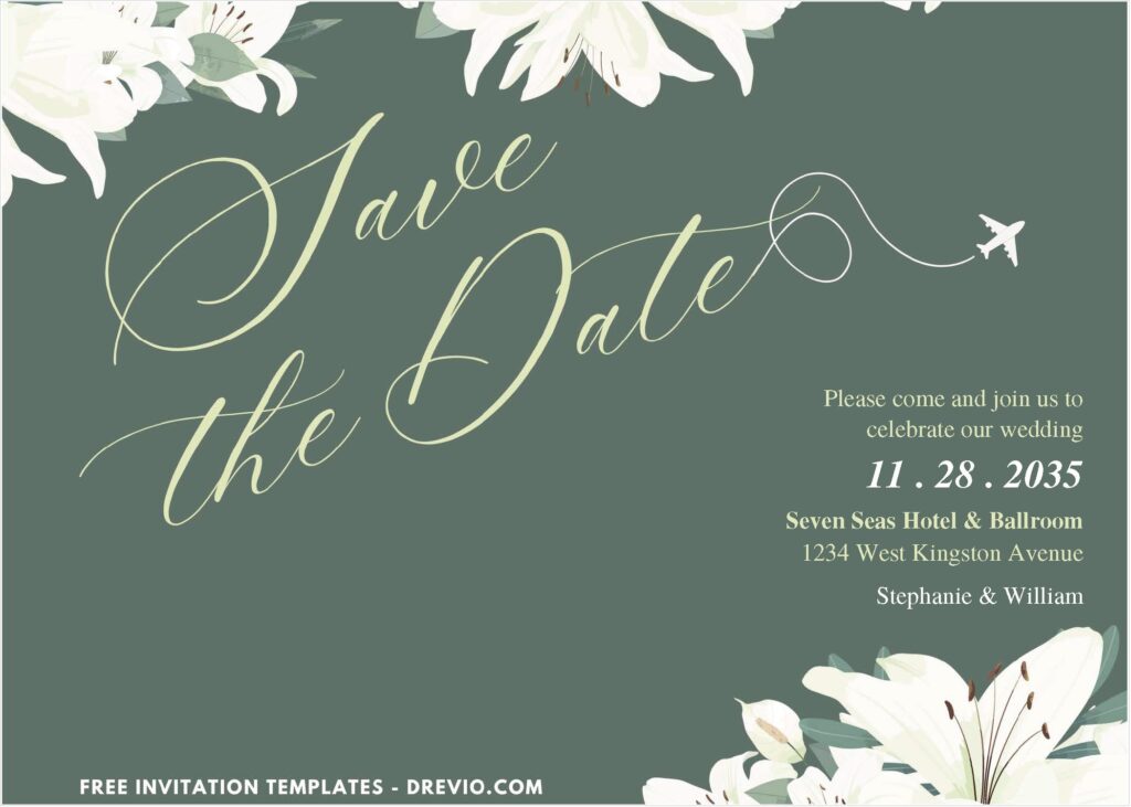 Aesthetic Lily Wedding Invitations 