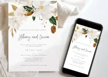 Magnolia Wedding Invitations (Credit: makemedigital)