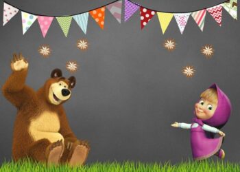 Masha and the Bear Birthday Invitations (Credit: pinterest)