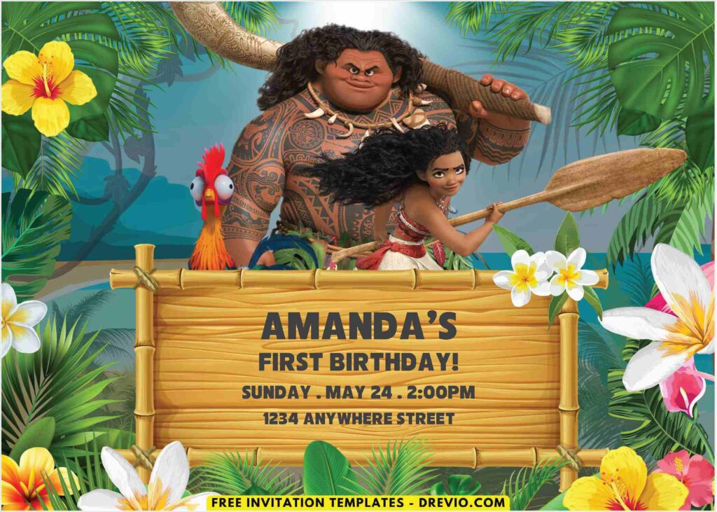Moana 2 Birthday Invitations