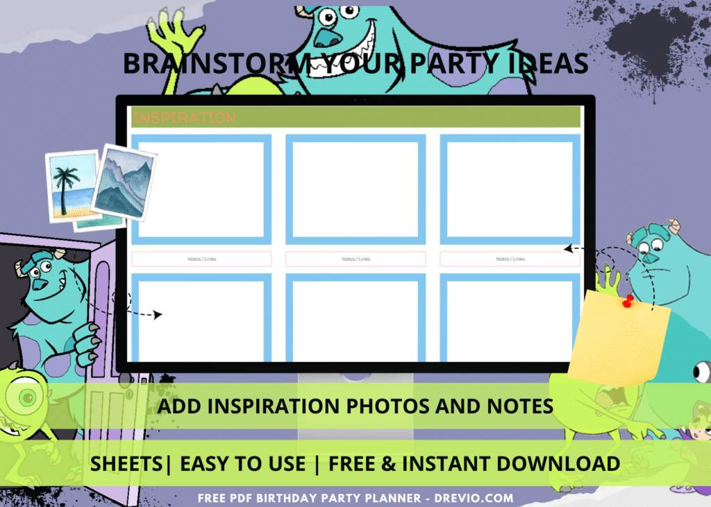 Monster Inc. Birthday Party Planner