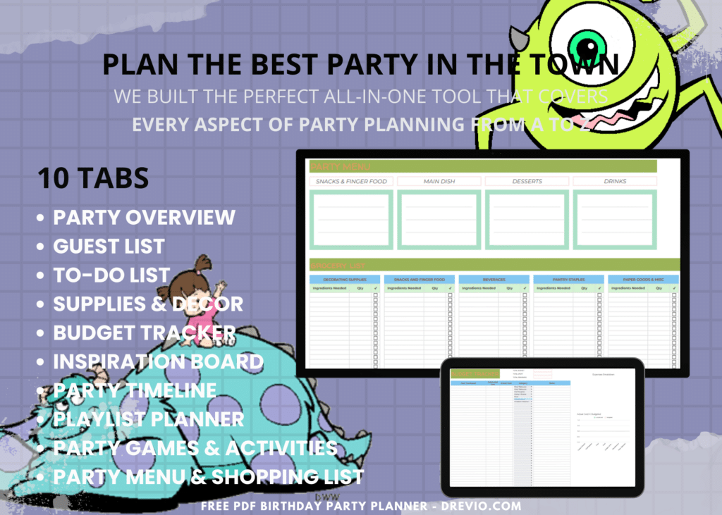 Monster Inc. Birthday Party Planner