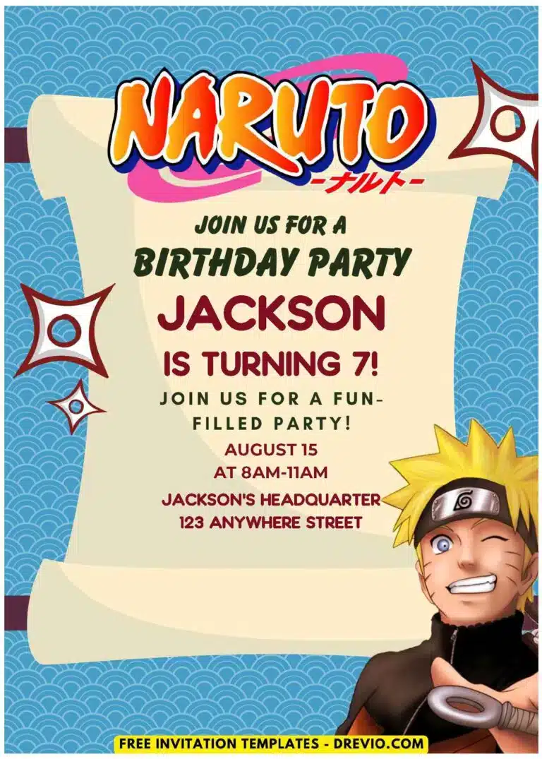 Naruto Birthday Invitations