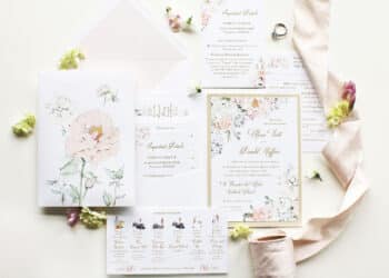 Peony Wedding Invitations (Credit: momentaldesigns)
