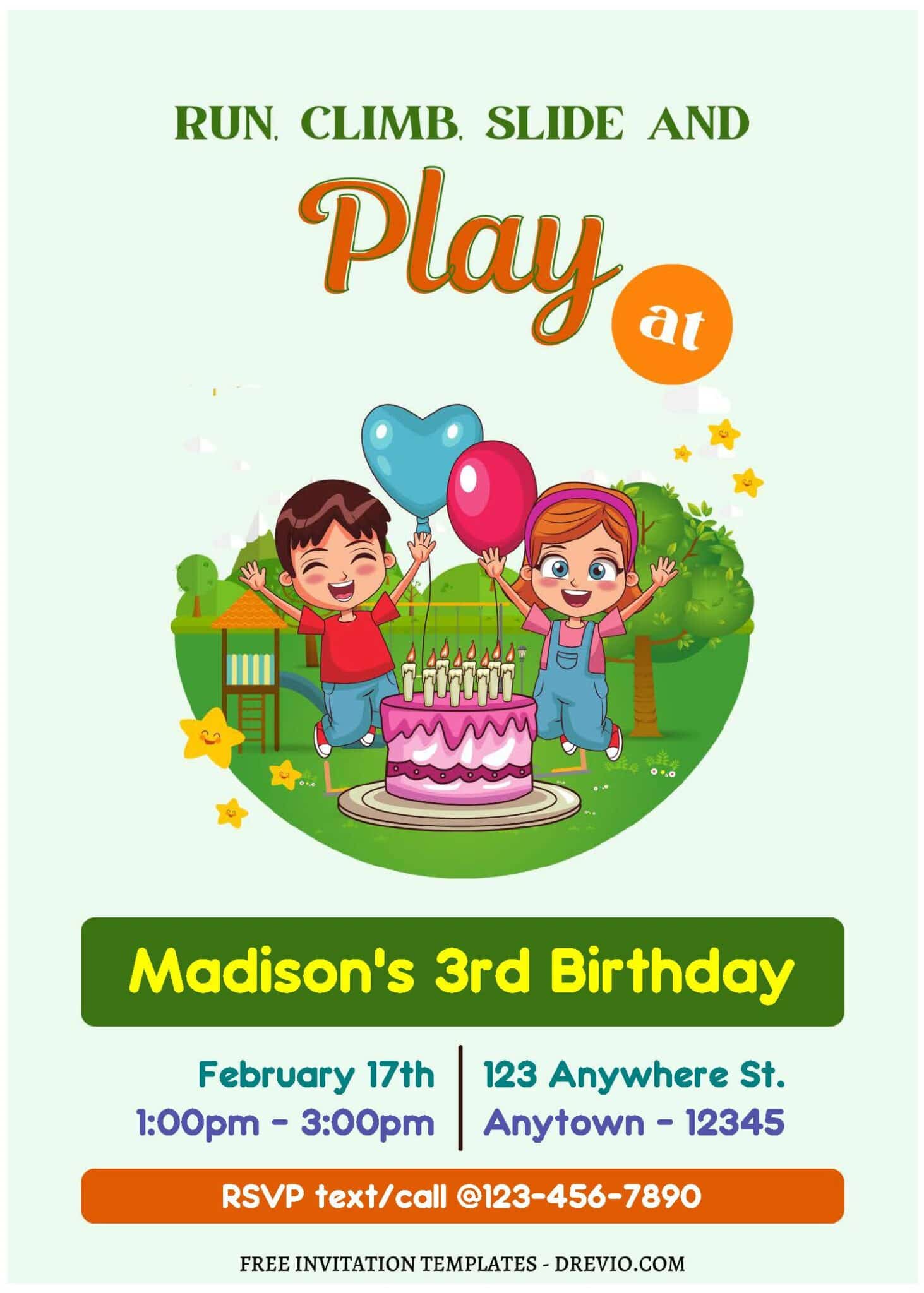 Perfect Invitation Design for a Playground Party