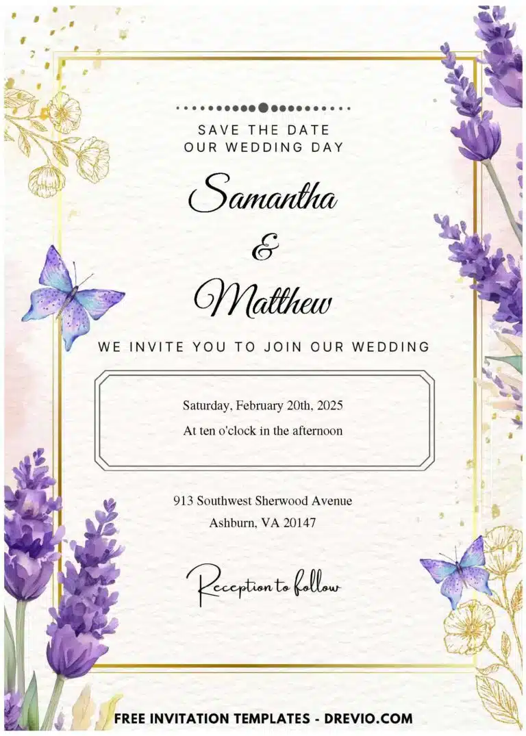 Personalize Lavender Wedding Invitations
