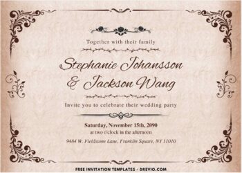 Elegant Rustic Vintage Wedding Invitations