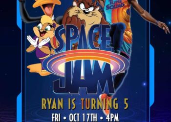 Space Jam Invitations (Credit: pinterest)