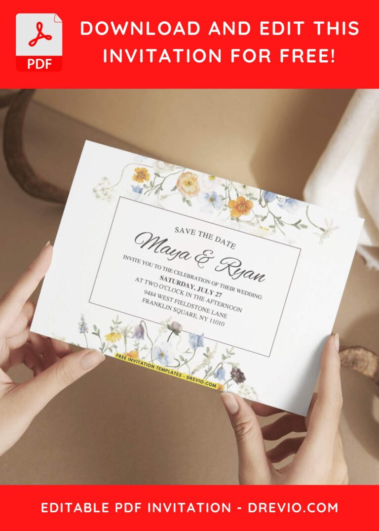 Spring Garden Wildflower Wedding Invitations