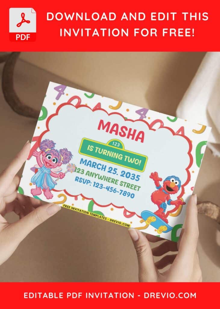 Sesame Street Birthday Invitations with Abby and Skating Elmo