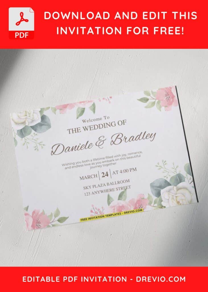 Garden Rose Wedding Invitations