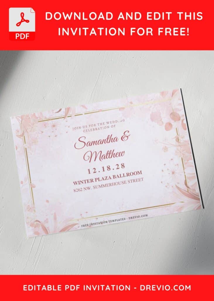 Floral Finesse Sakura Wedding Invitations