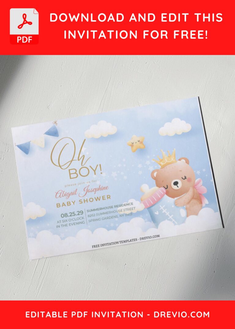 Birthday Bear Kids Birthday Invitations