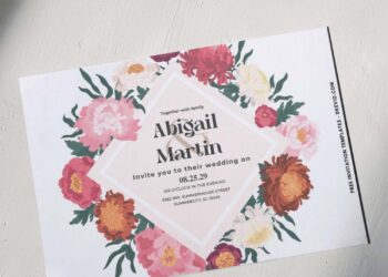 Vivid Flower Frame Wedding Invitations