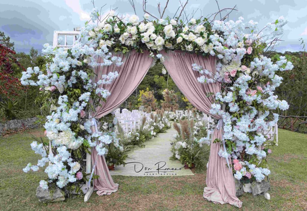 Floral wedding arch