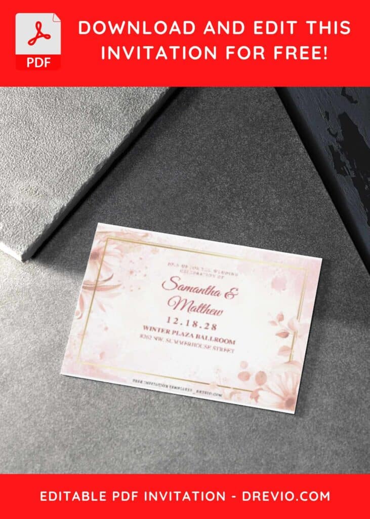 Spring Floral Sakura Wedding Invitations