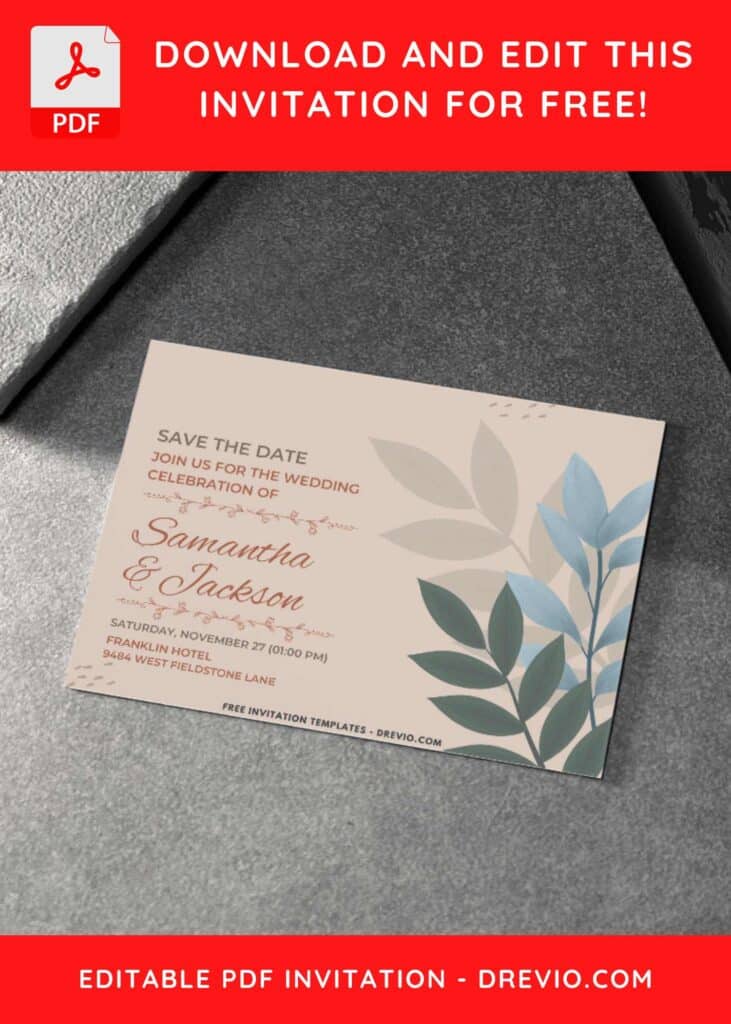 Botanical Minimalist Greenery Wedding Invitations 