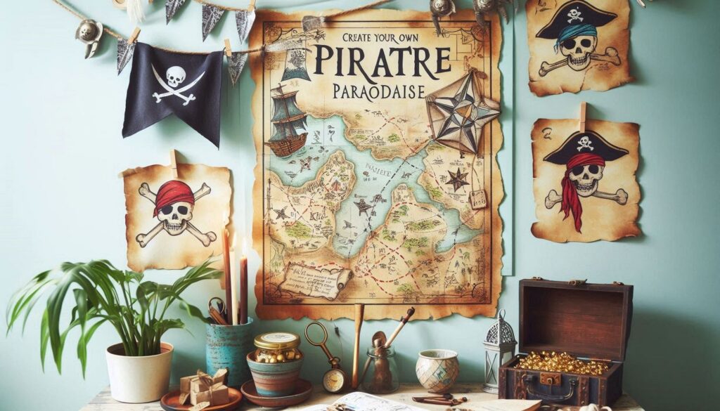 Pirate Treasure map style backdrop