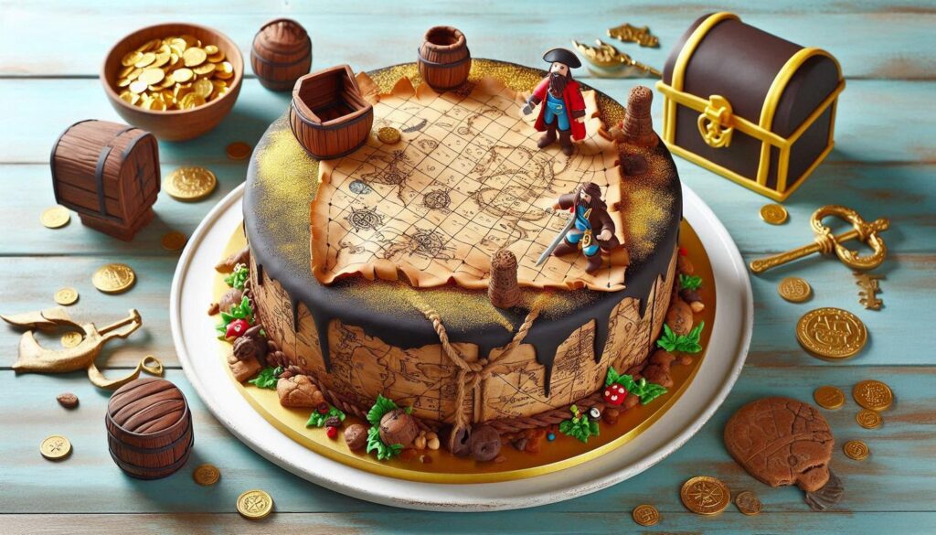Pirate themed birthday cake