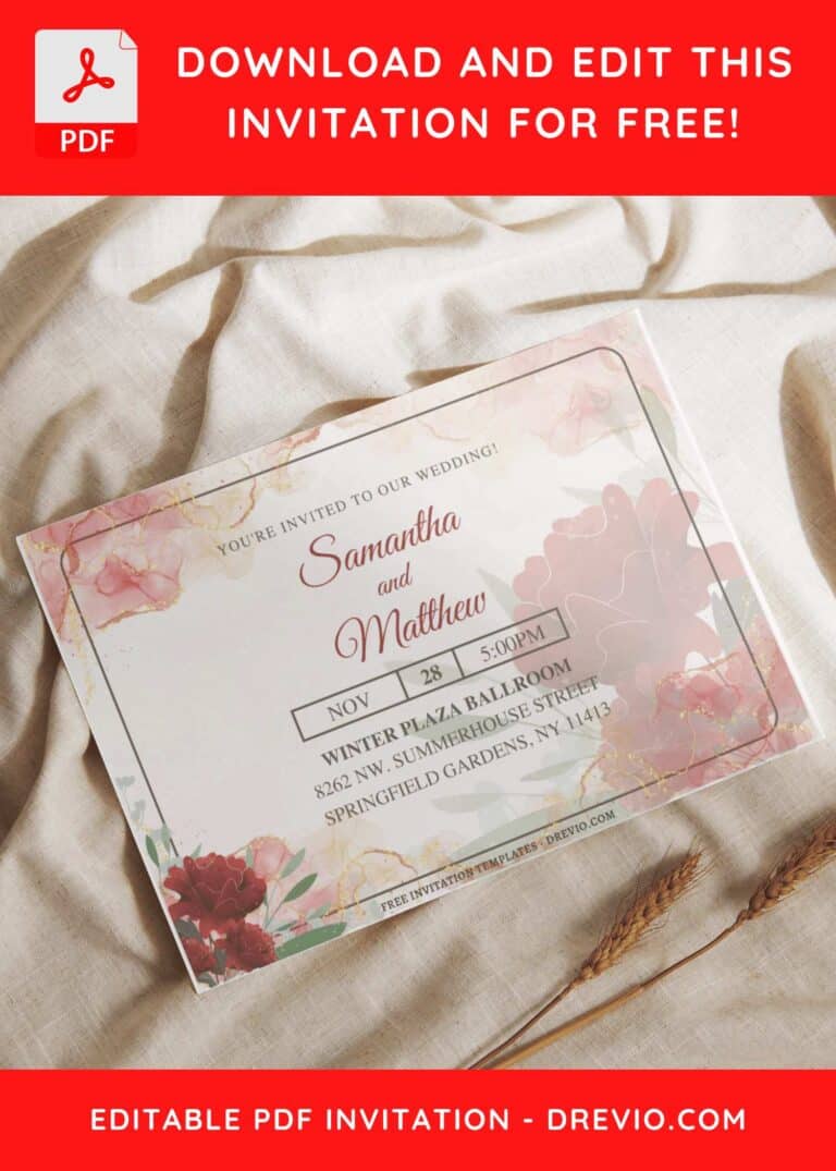 Aesthetic Spring Floral Wedding Invitations