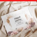 (Free PDF Invitation) Greenery Pampas Flair Wedding Invitations